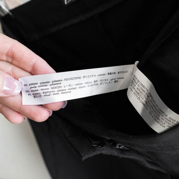 Zara Pants Womens Sz 6 Black Dress Slacks Cropped Slim Leg Sleek Minimalist - Picture 5 of 5